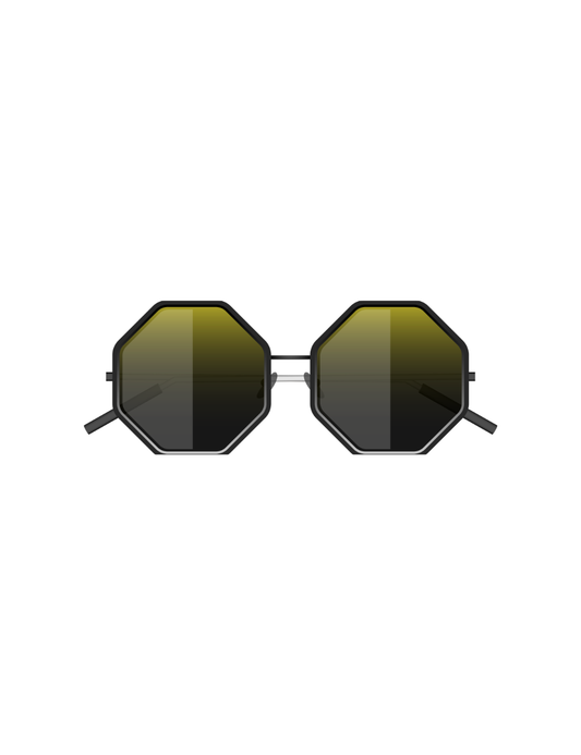 Premium Octagon Black Sunglasses for Men & Women – Vintage Geometric UV Protection Eyewear
